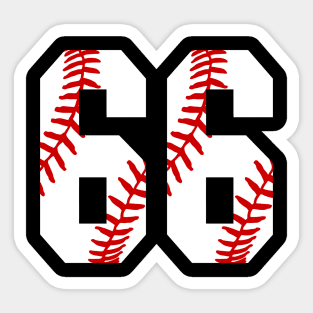 Baseball Number 66 #66 Baseball Shirt Jersey Favorite Player Biggest Fan Sticker